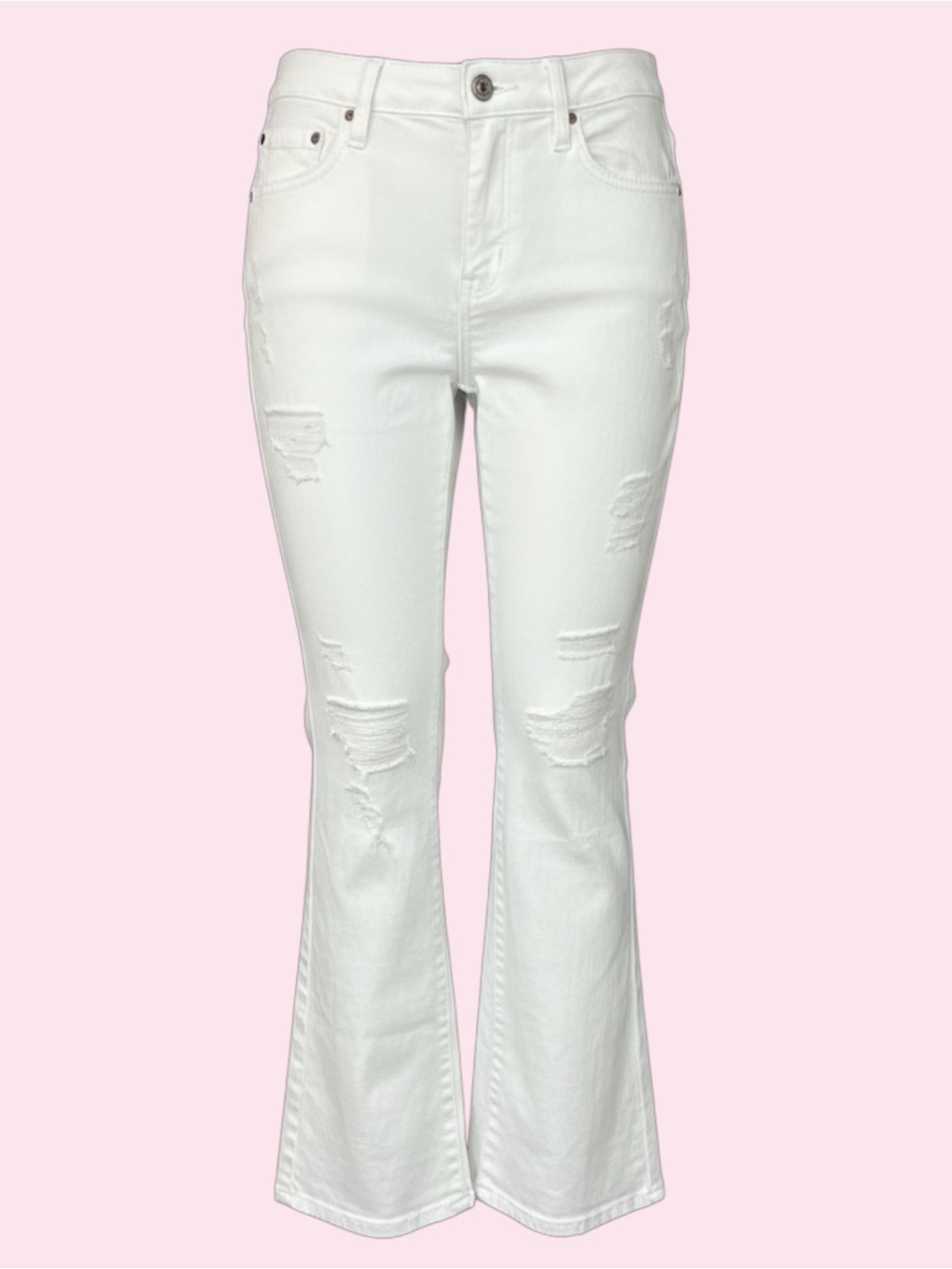 American Eagle Outfitters White Distressed Slouchy Jeans